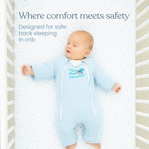 Magic Sleepsuit Baby Merlin's Cotton Baby Swaddle Transition Product - Soft and Breathable Design, Double Zipper for Easy Diaper Changes, Promotes Safe Sleep - Pink - Large 18-21lbs