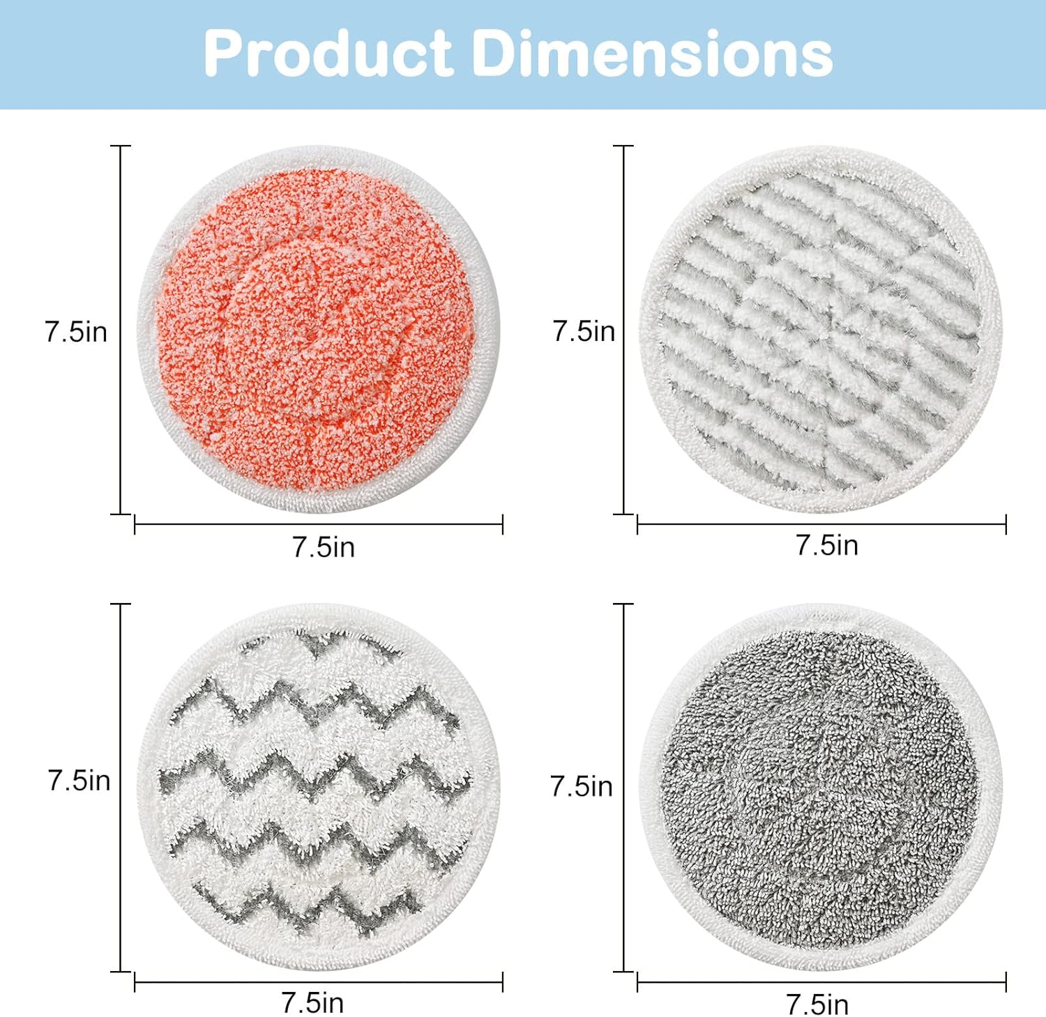 Shark S7001 Steam Mop Pads - 10 Pack Replacement Pads for S7001, S8201, S7000 Series | Enhanced Scrubbing Power