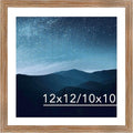 JCJMY Rustic Brown 12x12 Picture Frame - Display 10x10 Art or Photos | Wall Hanging with Plexiglass