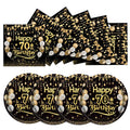 50Pcs 70th Birthday Paper Plates&Napkins,25X7in Disposable Plates 25X6.5in Cocktail Napkin 1956 Party Tableware for Men Woman Cheers to 70 Years Old Birthday Holiday Bridal Wedding Anniversary