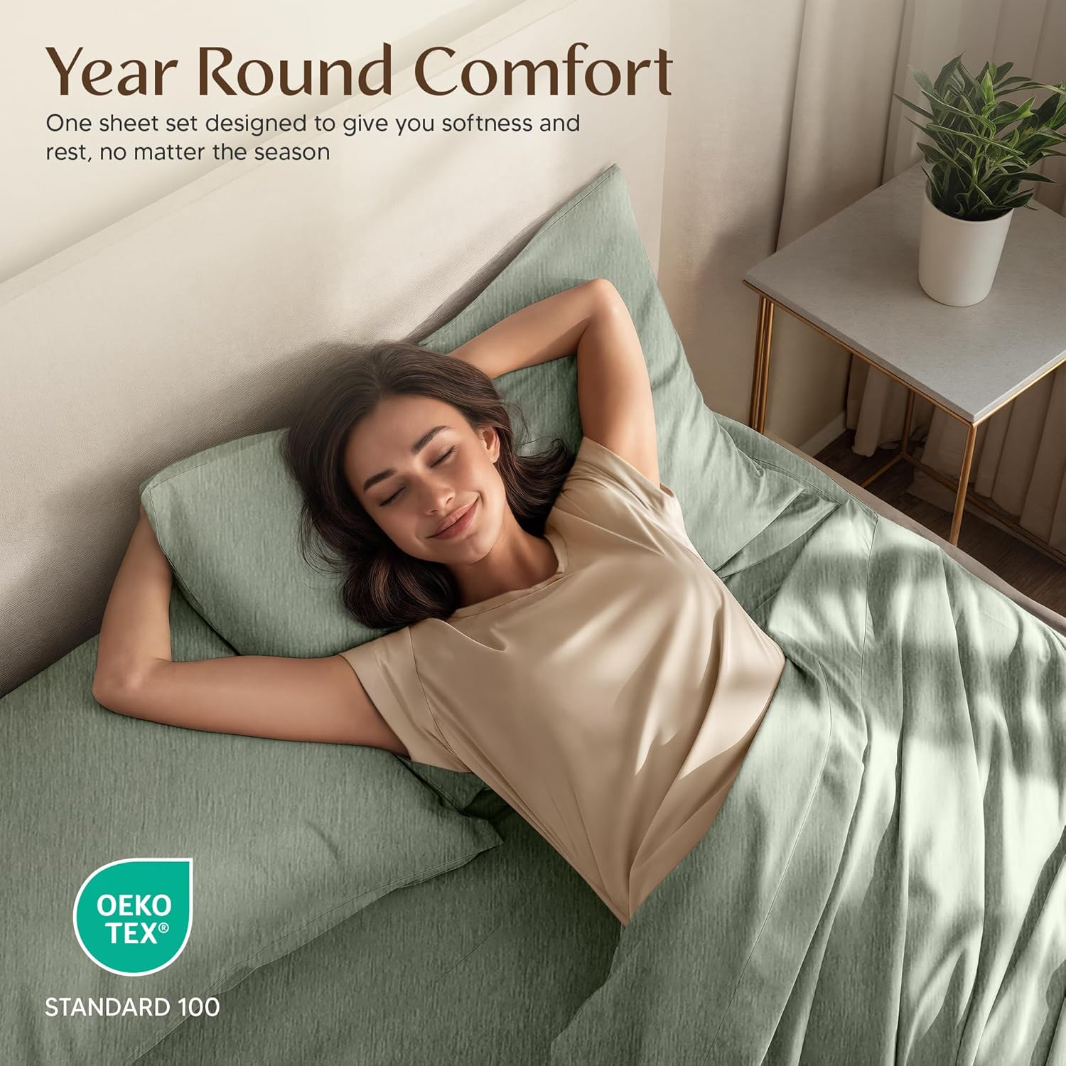 Utopia Bedding California King Size Sheet Set - Soft, Breathable Microfiber, 4-Piece in Heather Sage