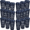 Skylety 60 Pack Christian Gifts for Men Women 16oz Reusable Bible Verse Tumbler Bulk Plastic Coffee Cup with Lid Inspirational Religious Church Gift for Mother Father Birthday (Blue)