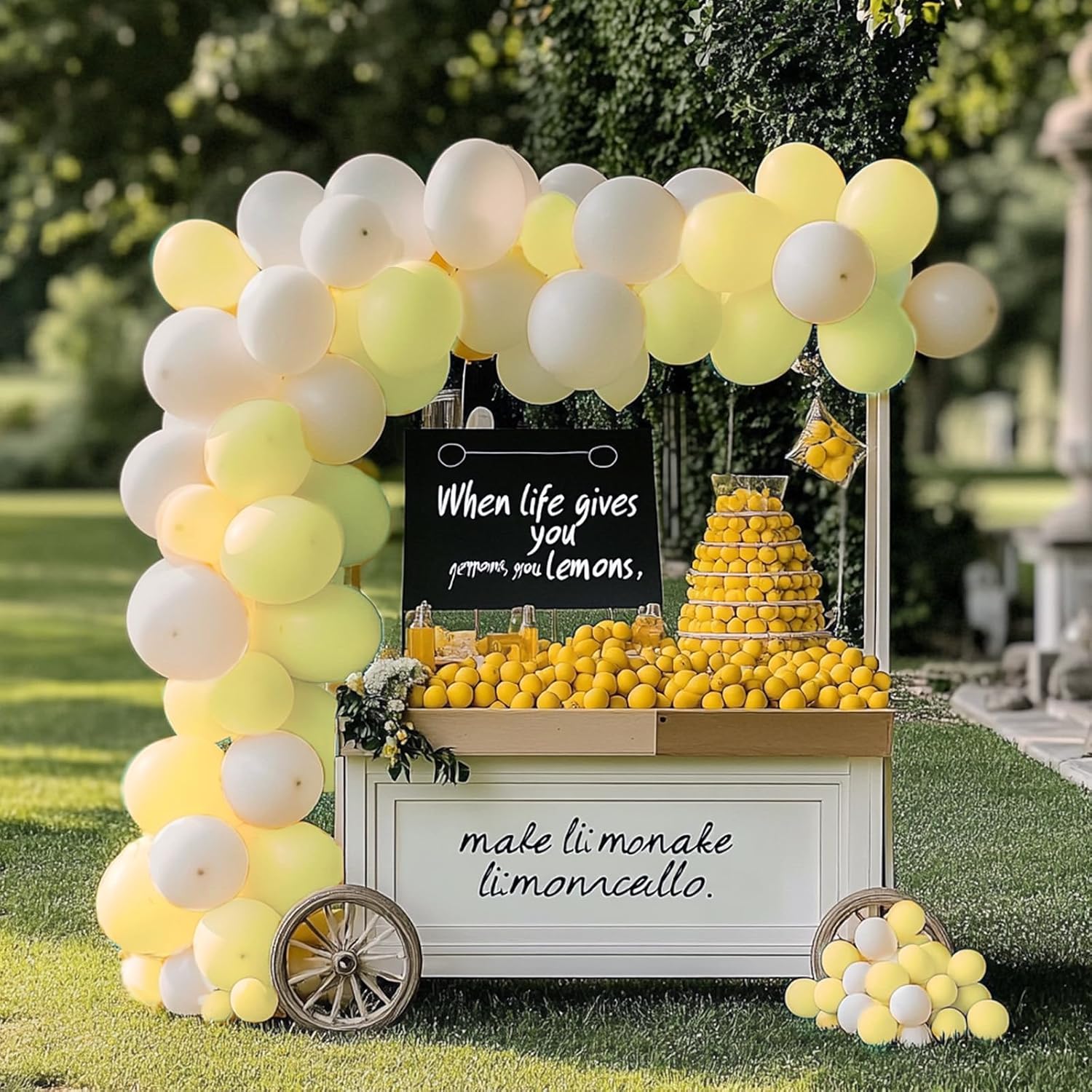 RUBFAC Pastel Yellow Balloons - 129pcs in Various Sizes for Birthday, Wedding & Baby Shower Decor