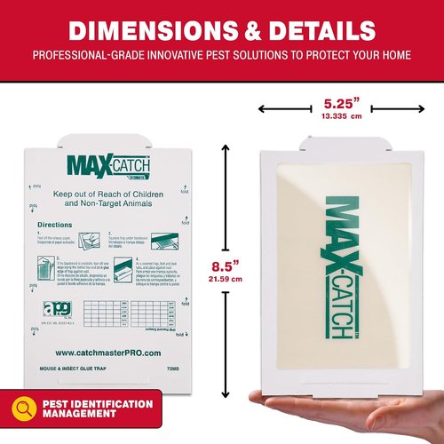 Catchmaster Max-Catch Mouse & Insect Glue Trap - 36 Pack Sticky Pest Control Boards for Home