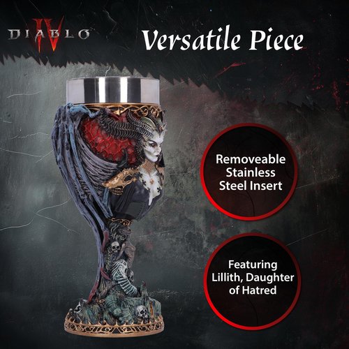 Nemesis Now Diablo IV Lilith Goblet, 19.5cm, Officially Licensed, Hand-Painted and Giftable, Premium Quality Collectible Chalice