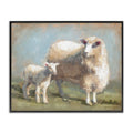 Stupell Industries 'Sheep & Lamb Family Farm', Framed Giclee Art, Black, 20 x 16 Inches, Easy to Hang and Sturdy, Made in USA, by Sara Baker