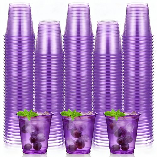 LemonRoad 120 Pack 2 oz Plastic Shot Glasses Easter Disposable Mini Drinking Cups Bulk for Wedding Parties Picnics Cocktails Events Celebrations Favors(Purple)