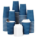 JOLLY CHEF 16oz Coffee Cups with Lids, 80 Pack Disposable Hot Paper Coffee Cups with Lids and Stirrers, Ideal for Travel, Office, Home, Cafe