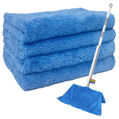 CODOHI 4 Pcs Extra Large Microfiber Cleaning Cloth, 30"x20" Washable Reusable Floor Cloth for Squeegee Mop House Floor Kitchen Car Window Highly Absorbent, Lint and Streak Free