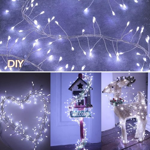 Fairy Lights | 10Ft 200LED Waterproof Firecracker String Lights - 8 Modes for Bedroom & Wedding Decor