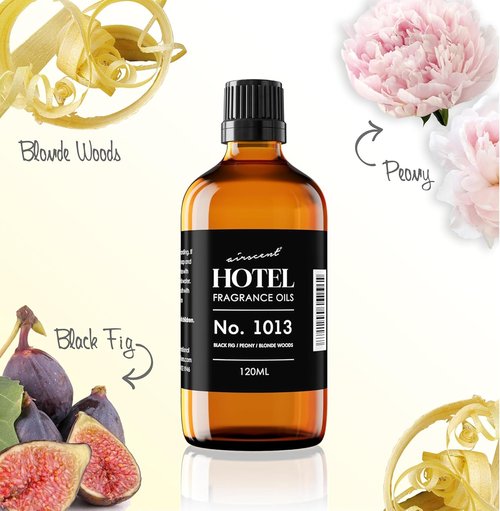 AirScent Hotel Diffuser Oil No. 1013 - Black Fig Peony & Blonde Woods - Premium Fragrance Oil for Ultrasonic Diffusers - 10 mL Glass Bottle