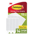 Command 15 lb Large Picture Hanging Strips - Damage-Free Wall Hangers for Home Decor | 14 Pairs (28 Strips)