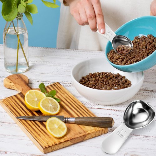 Coffee Scoop Set, 3 Pcs Measuring Spoons Stainless Steel Coffee Spoons 15 ML Tablespoon with Short Handles Small Metal Teaspoons for Coffee Tea Sugar Flour Measuring Dry and Liquid Ingredients