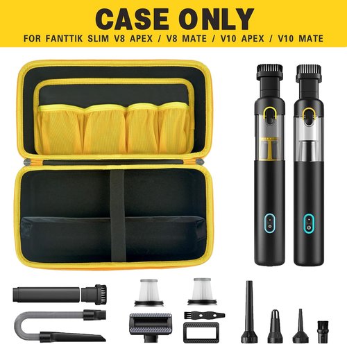 Fanttik Case for Slim V8/V10 Apex & Mate | Portable Hard Storage with Removable Divider & Mesh Pocket