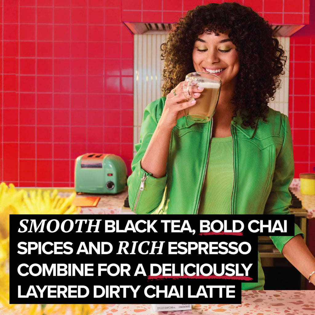 TAZO Decaf Gingerbread Spice Latte Tea Concentrate, 32 Fl Oz Carton (Pack of 2)