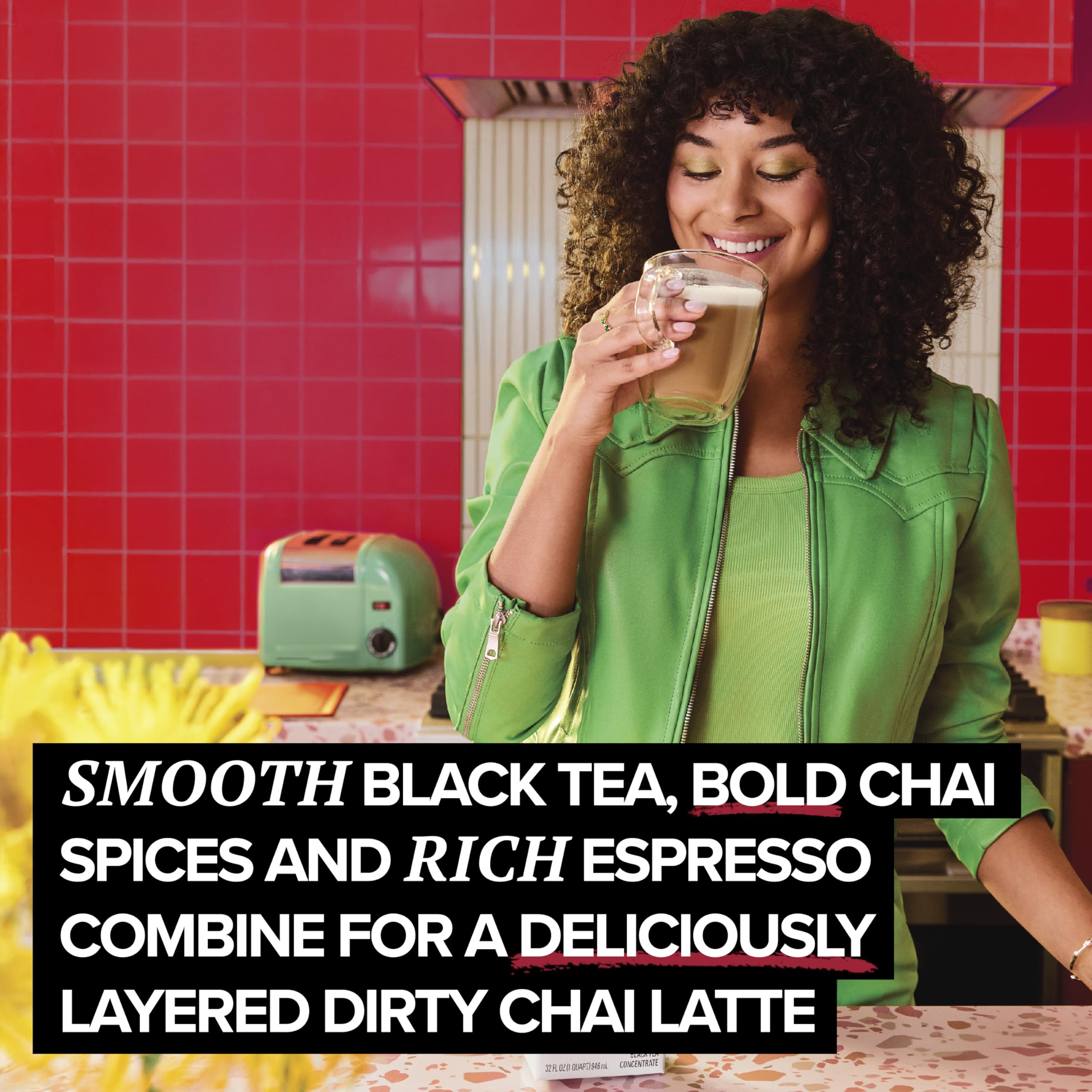 TAZO Decaf Gingerbread Spice Latte Tea Concentrate, 32 Fl Oz Carton (Pack of 2)