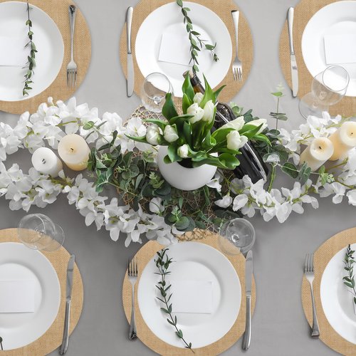 120 PCS Round Burlap Placemats 11.8 Inch Jute Rustic Place Mats Fall Reusable Table Mats Heat Resistant Round Table Mats Farmhouse Placemats Rustic Table Decorations for Dinner Holiday Supplies