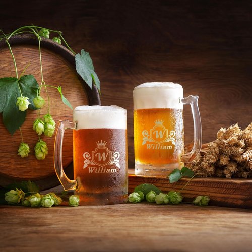 Inscribed Gifts Personalized 16 oz Beer Mug - Custom Engraved Glass for Unique Gifts | Perfect for Dad, Husband, Birthdays, Weddings, Anniversaries, Father's Day