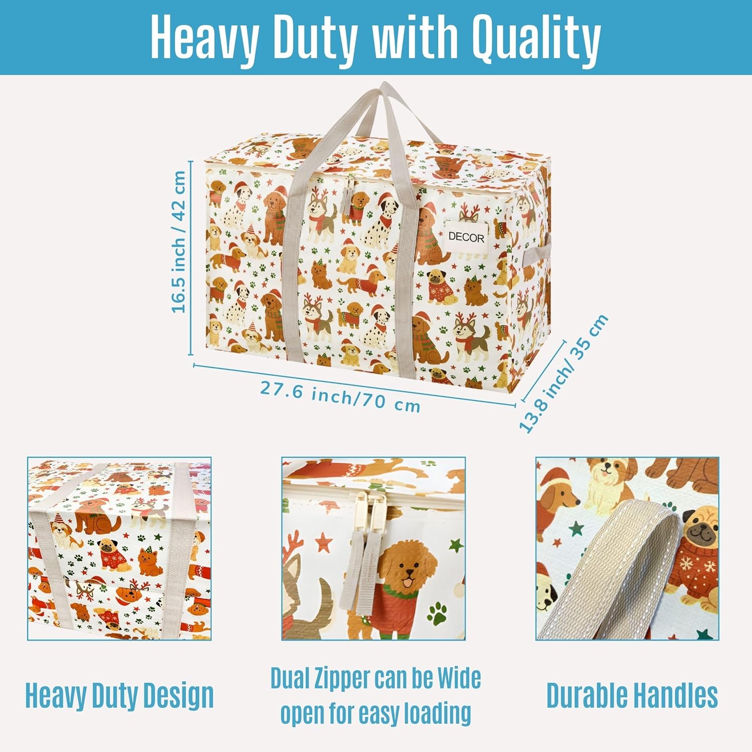 VENO Heavy Duty Moving Bags - Extra Large Storage Solution with Reinforced Handles & Strong Zippers | 2 Pack, Foldable & Reusable