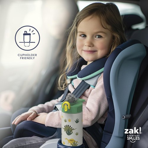 Zak Designs Barbie Sage Kids Water Bottle For School or Travel, 19oz Stainless Steel Water Bottle With Straw, Handle, and Leak-Proof, Pop-Up Spout Cover (Barbie)