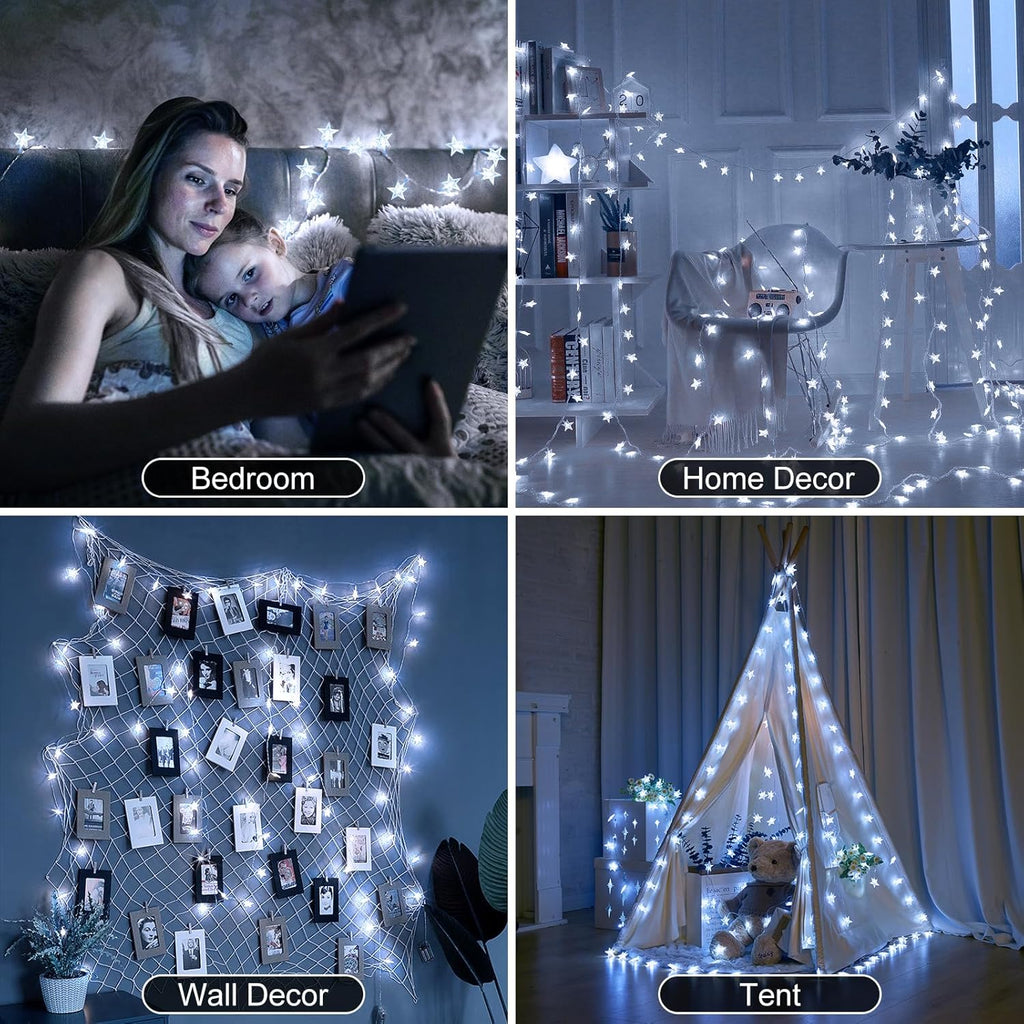 Star String Lights - 33 Ft 100 LED Waterproof Fairy Lights with Remote & Timer | 8 Modes for Home Decor