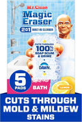 Mr. Clean Magic Eraser - Powerful Bathroom Cleaner Sponge with Lemon Scent | 5 Count Pack