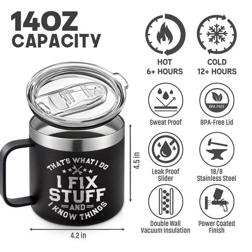 Christmas Gifts for Men, Dad, Husband - Birthday Gifts for Mens Unique - Stocking Stuffers for men, Dad - Dads Birthday Gift Ideas - Funny, Gag mens Gifts for Christmas, Birthdays - 14Oz Men Mug