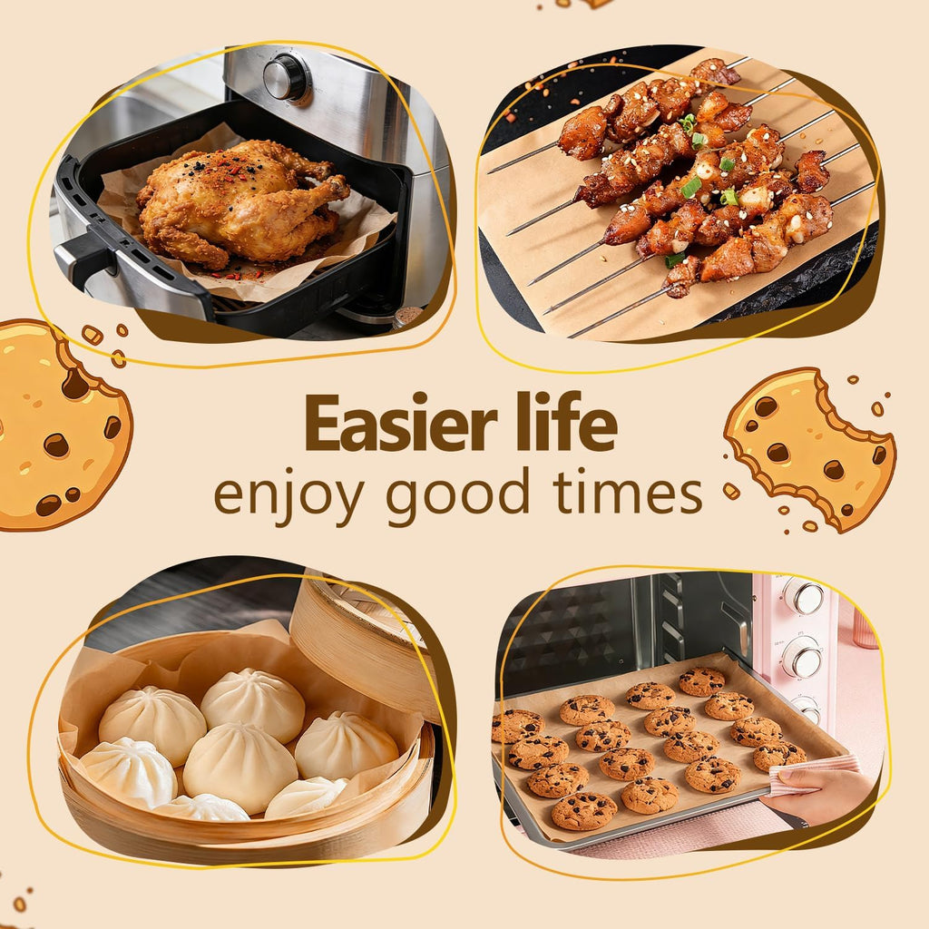 Unbleached 400Pcs Silicone Coated Parchment Paper Sheets | 12x16 Inch Non-Stick Baking Paper for Oven & Air Fryer