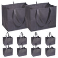 DIOMMELL 10 Pack Reusable Grocery Bags Extra Large Super Strong Heavy Duty Shopping Tote Bags with Reinforced Handles, Grey
