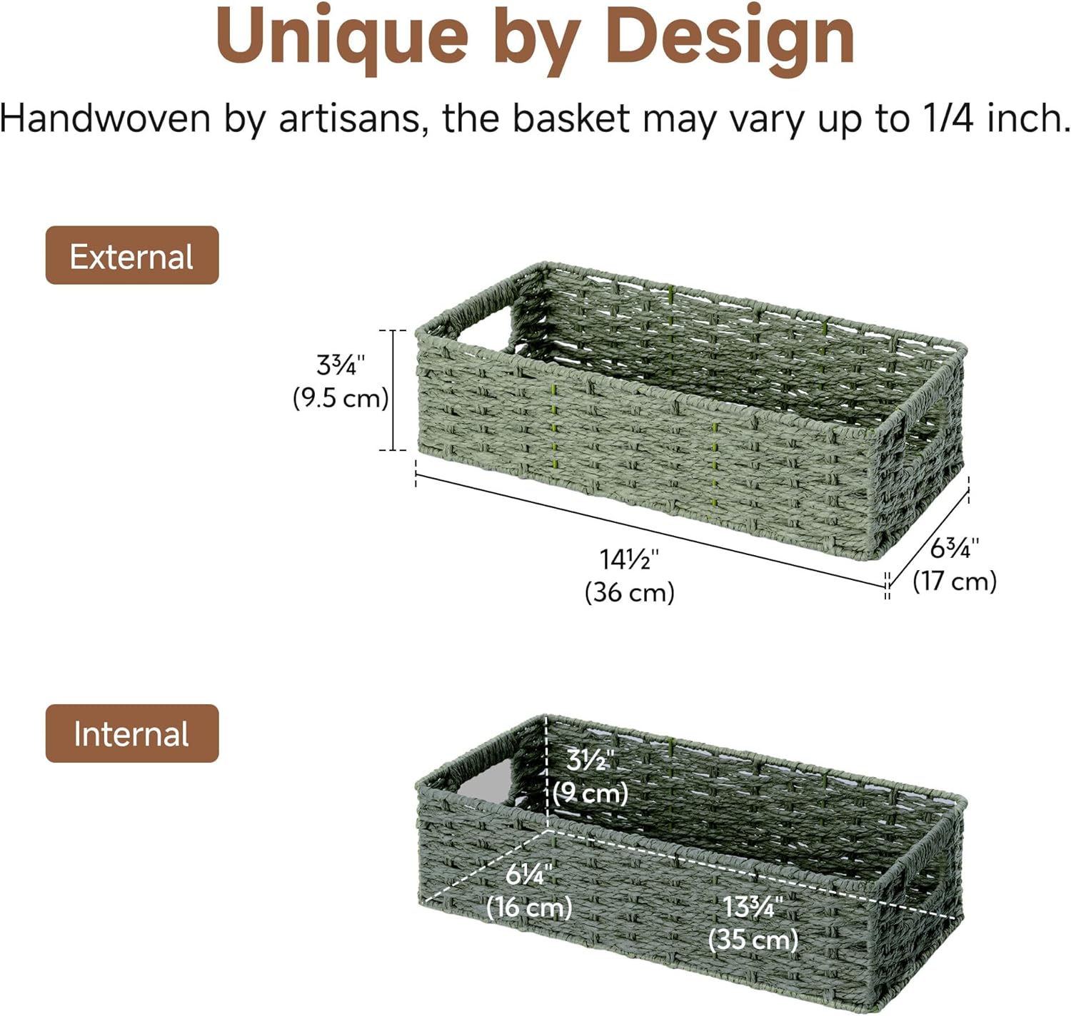 StorageWorks Wicker Toilet Basket - Built-In Handles for Easy Organization | Sage Green Bathroom Decor