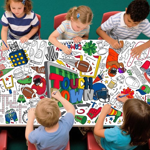 Gatherfun Football Party Giant Coloring Poster - 31.5X 72 Inches - Versatile Classroom Wall Décor & Football Birthday Decorations-Poster or Table Cover for School Parties and Special Events