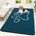 OLANLY Dog Door Mat - Absorbent Non-Slip Mud Mat for Muddy Paws | 59x35, Atlantic Blue, Quick Dry Chenille