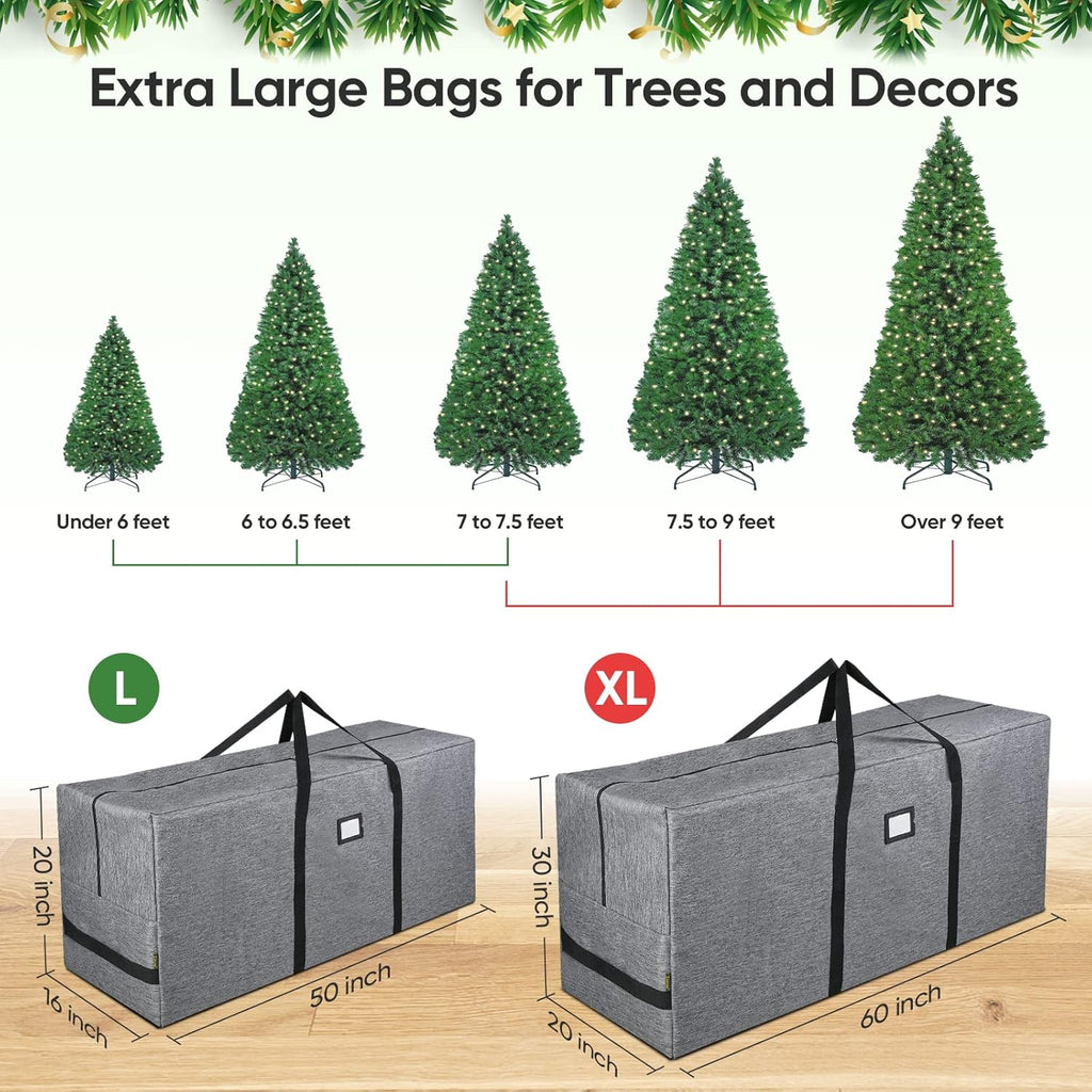 BALEINE Christmas Tree Storage Bag - 7.5FT with Wrapping Paper Organizer | Durable & Spacious