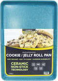 CasaWare 13 x 9 x 1-Inch Ceramic Non-Stick Cookie/Jelly Roll Pan - Ultimate Series in Blue Granite
