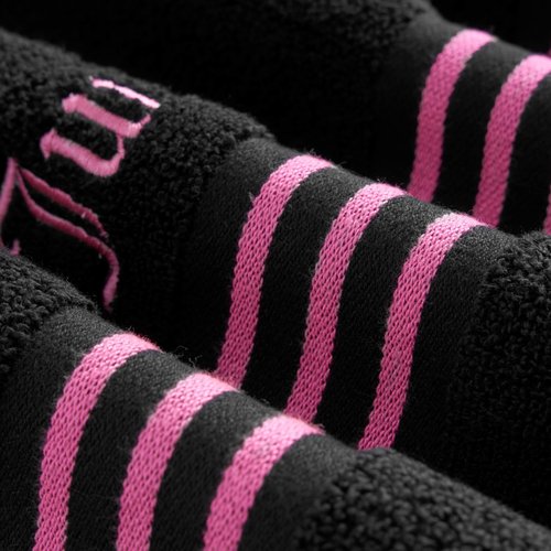 Juicy Couture Black/Hot Pink Border Bath Towels 6-Piece 100% Cotton Bath Towel Set