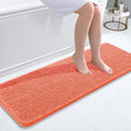 OLANLY Bathroom Runner Rugs - Extra Soft Absorbent Chenille | Quick-Dry Rubber Backing, 47x17 Coral