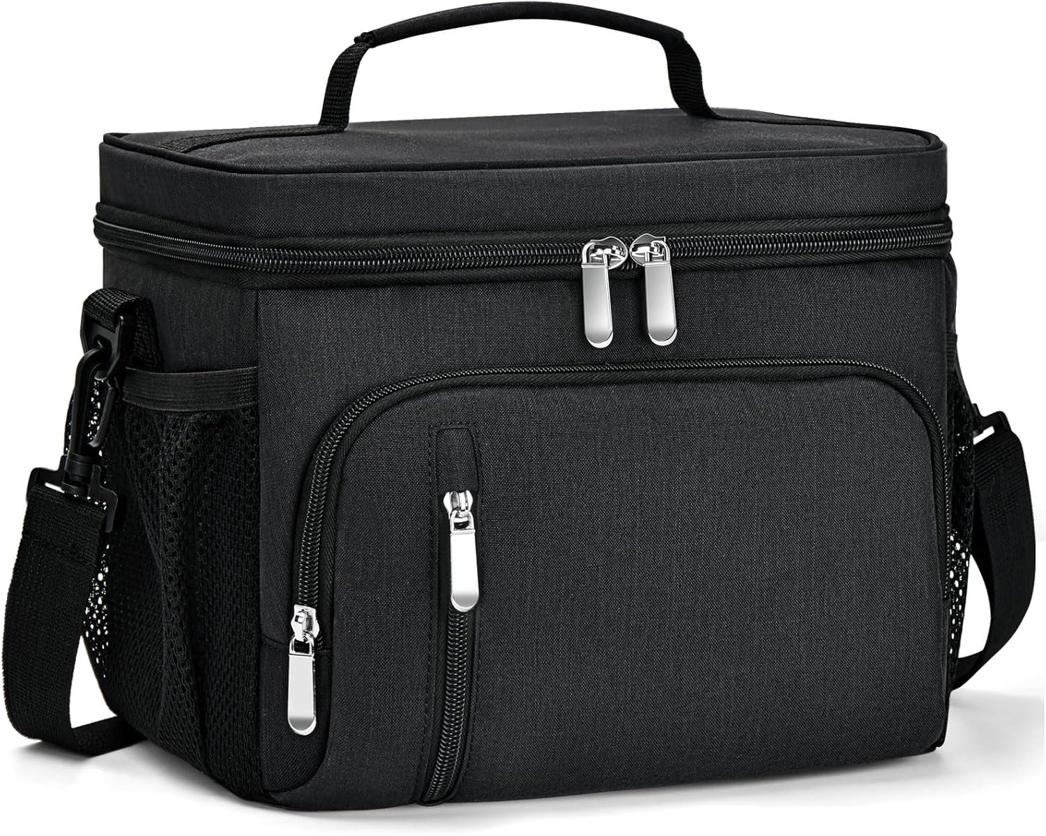 Skiennix Insulated Lunch Bag - 9L Leakproof Soft Cooler Tote with 5 Pockets | Black, Ideal for Work & Travel