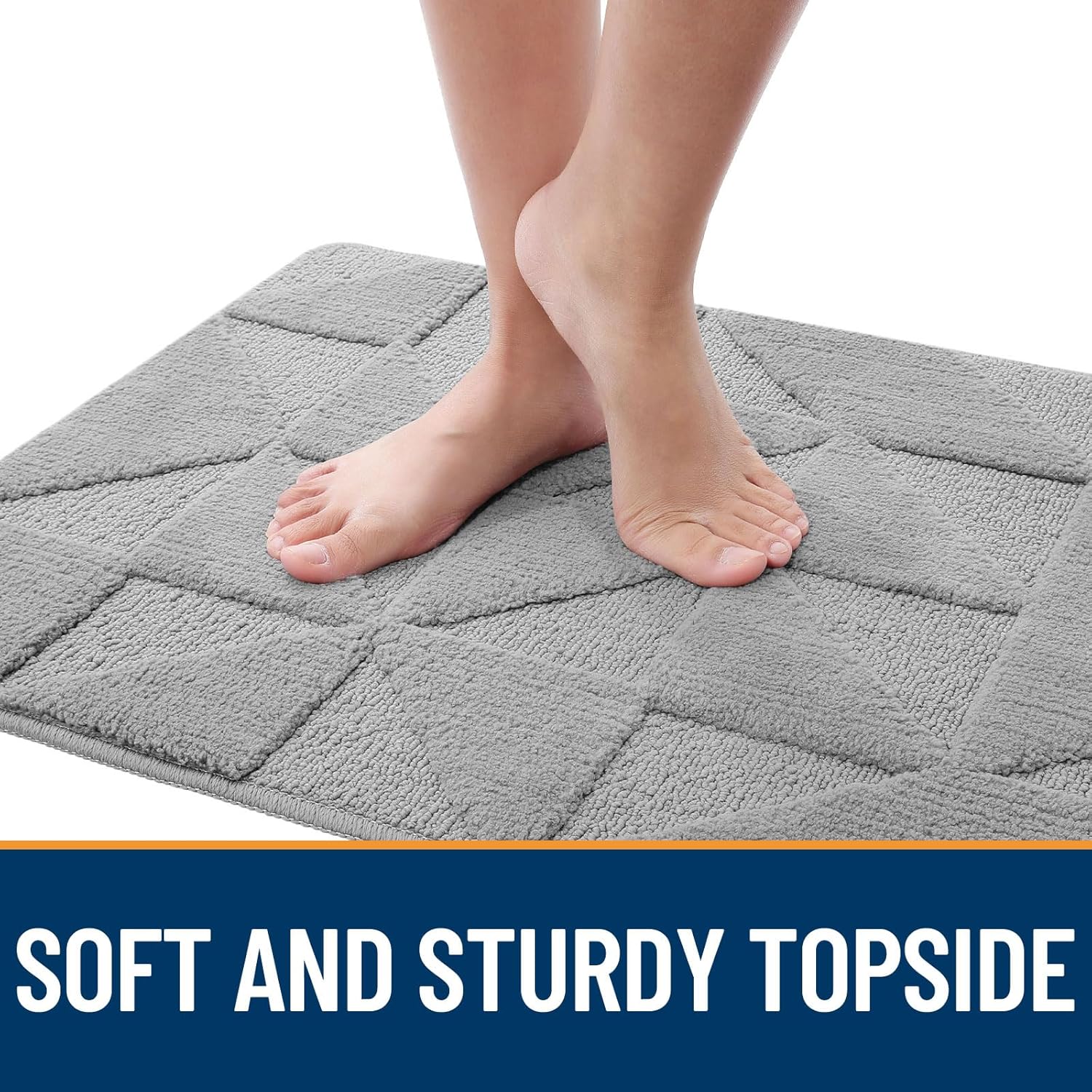 OLANLY Indoor Door Mat - Non-Slip, Absorbent & Washable | Low-Profile Entryway Doormat (32x20 inches, Grey)