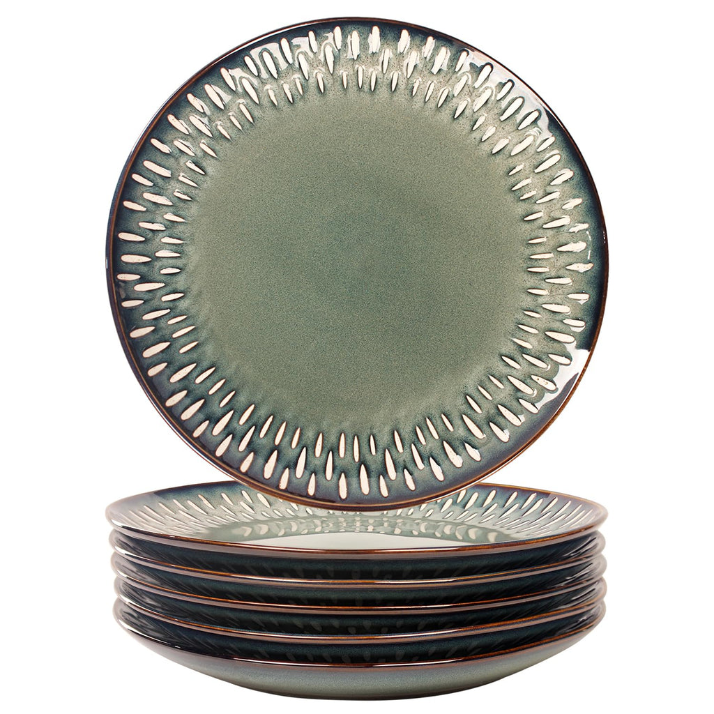 jinsongdafa 10.6-Inch Porcelain Plates Set, for Appetizer, Dinner Plates, Salad, Dessert, Snacks, Serving Plate Set of 4, Microwave and Dishwasher Safe, apply Home, Restaurant
