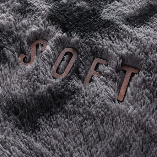 Hutha 6x9 Large Area Rugs for Living Room, Super Soft Fluffy Modern Bedroom Rug, Tie-Dyed Dark Grey Indoor Shag Fuzzy Carpets for Girls Kids Nursery Room Home Decor