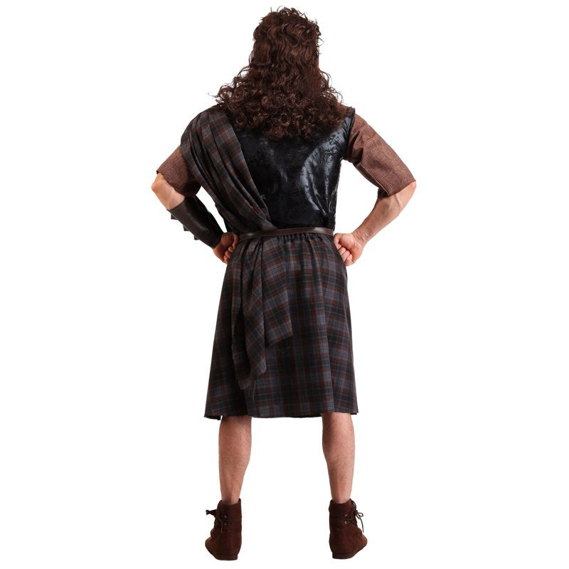 Men's Plus Size Braveheart Costume with Kilt & Armor - Standard