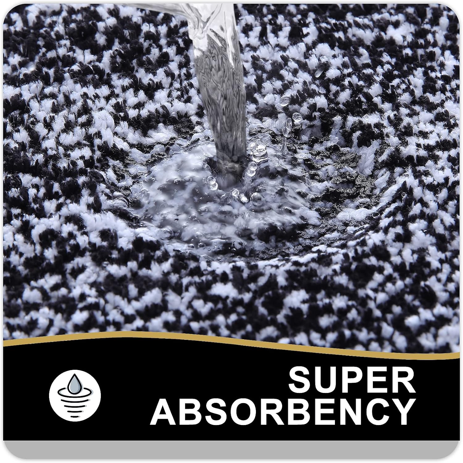 OLANLY Microfiber Bath Rugs - Extra Soft & Absorbent Non-Slip Mats | 24x16 Black, Machine Washable