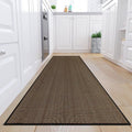 KIMODE 30"x70" Farmhouse Kitchen Mats for Floor, Long Kitchen Runner Rug Non Slip Washable,Absorbent Kitchen Floor Mats Runners for Hallways Front Sink Entryway Laundry Home,Black/Brown