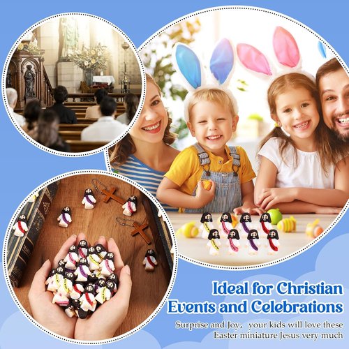 Bememo 100 Pcs Jesus Figures - Original Design Rubber Pocket Toys for Sunday School & Gifts | Bright Colors