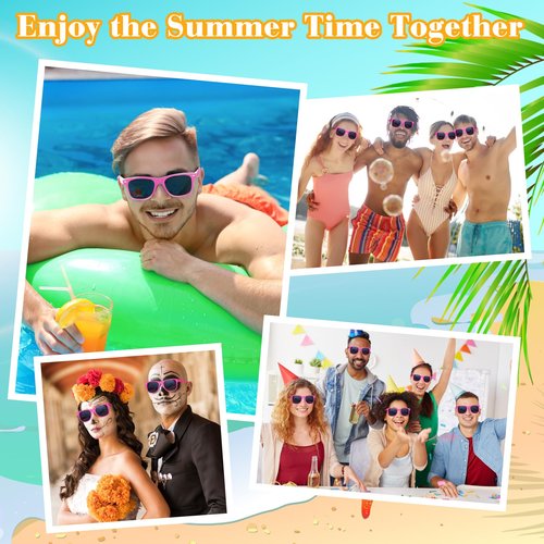 ASTARON Novelty Sunglasses Bulk, 6 Pack Novelty Sunglasses Party Favors for Summer Beach Pool Wedding Party, Great Gift for Pool, Birthday Party Supplies Goody Bag Favors (Pink)