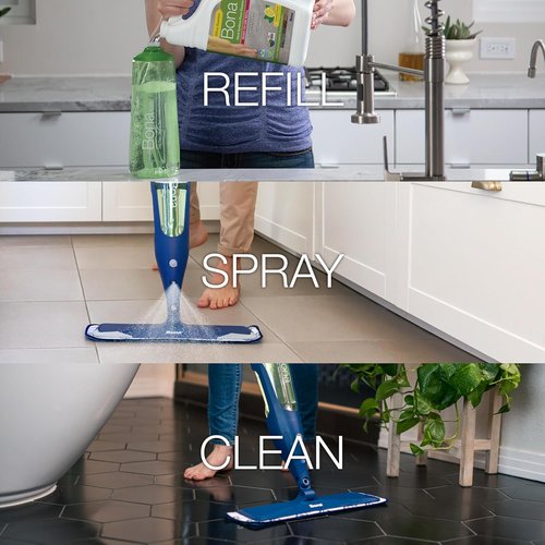 Bona Multi-Surface Floor Cleaner Refill - 96 Fl Oz - Lemon Mint | Residue-Free Solution for Stone, Tile, and Laminate Floors