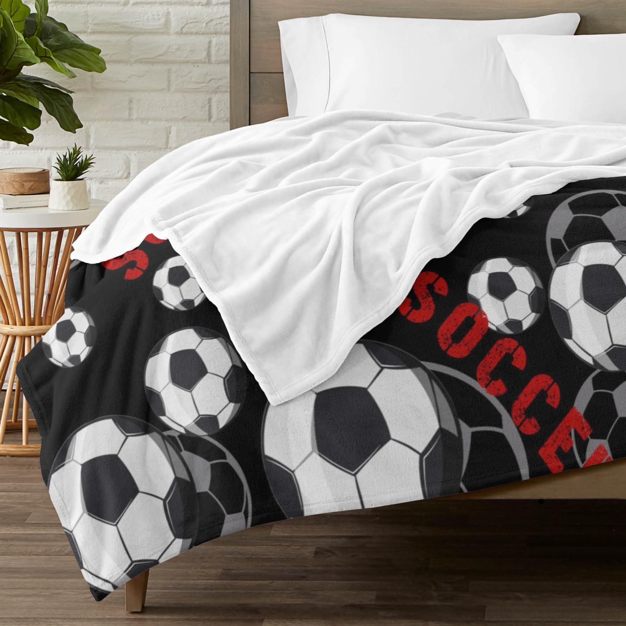 Soccer Blanket Gifts for Boys, Girls, Teens Soccer Lovers, Sport Ball Print Soft Cozy Blanket for Couch Bed 60"X50"