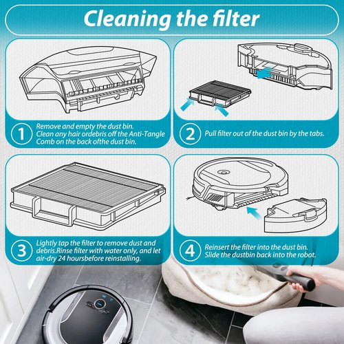 LEFITPA 4 Pack Replacement HEPA Filter for Shark RV1001AE RV1001 UR1005AE RV1101ARUS RVFFK950 Lot BB755 Vacuum Models