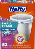 Hefty Small Trash Bags - Fabuloso Scented, 4 Gallon Size, 52 Count for Odor Control