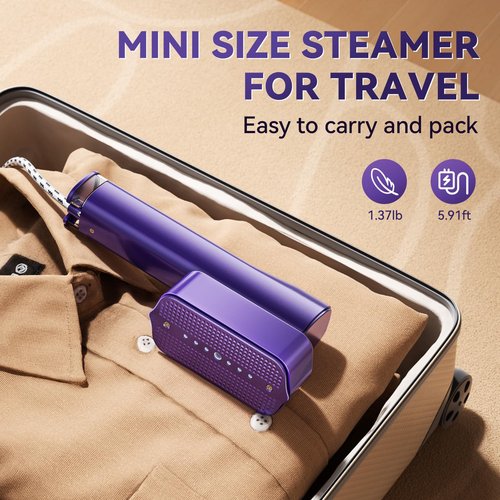 Steamer for Clothes,Portable 2 in 1 Handheld Clothing Steamer for Garment,1200W Efficient Rotatable Steam & Iron for Travel